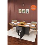 Asra Trend Lüks Katlanır Mutfak Yemek Masası %100 MDF Pratik Çekmeceli Çalışma Masası KM03 - Petra - 168 x 75 x 70