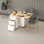 Asra Trend Lüks Katlanır Mutfak Yemek Masası %100 MDF Pratik Çekmeceli Çalışma Masası KM09 - Akçaağaç