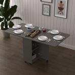 Asra Trend Lüks Katlanır Mutfak Yemek Masası %100 MDF Pratik Raflı Çalışma Masası KM29
