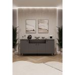 Asra Trend Lüks Konsol TV Ünitesi %100 MDF Salon ve Yemek Odası Ünitesi KNSL02 - 160 x 80 x 45 cm - Antrasit