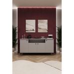 ASRA TREND Lüks Konsol TV Ünitesi%100 MDF Salon ve Yemek Odası Ünitesi KNSL-02 Kül Gri 160x80x45 cm 4 Kapaklı 1 Açık Raflı Modern Büfe