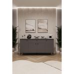 ASRA TREND Lüks Konsol TV Ünitesi%100 MDF Salon ve Yemek Odası Ünitesi KNSL-03 Koyu Gri 160x80x45 cm 1 Çekmeceli 4 Kapaklı Modern Büfe