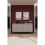 ASRA TREND Lüks Konsol TV Ünitesi%100 MDF Salon ve Yemek Odası Ünitesi KNSL-03 Kül Gri 160x80x45 cm 1 Çekmeceli 4 Kapaklı Modern Büfe