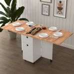 Asra Trend Lüks Masif Ahşap Katlanır Mutfak Yemek Masası %100 MDF Pratik Çekmeceli Çalışma Masası KM23