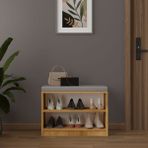 Asra Trend Lüks Puflu Ayakkabılık ve Askılık %100 MDF 2 Raflı Portmanto Seti PUF02