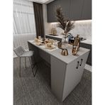 ASRA TREND MA-04 Dolaplı Mutfak Adası - 2 Kapaklı Saklama Alanlı, Bar Masası ve Yemek Masası, Kül Gri,%100 MDFLAM, Çok Amaçlı Hazırlık Tezgahı