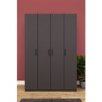 Asra Trend MDF 4 Kapaklı Gardırop - 120×180×47cm, 7 Raflı Düzenleyici Çok Amaçlı Dolap, G-08