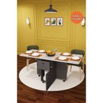 Asra Trend Mdf Katlanır Mutfak Yemek Çalışma Masası - Çekmece+Dolap, Koyu Gri-Retro Taş, Km-04