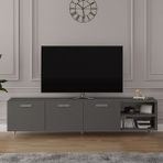 Asra Trend MDF Koyu Gri TV Ünitesi - 200 cm, Şık & Modern Tasarım TV Sehpası, T-21