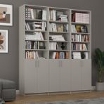Asra Trend Mdf Kül Gri Kapaklı Kitaplık – Ayarlanabilir Raf,Ev & Ofis Modern Dekoratif Kitaplık,K-52