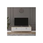 Asra Trend MDF Petra/Beyaz TV Ünitesi - 160 cm, Şık & Modern Tasarım TV Sehpası, T-03