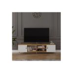 Asra Trend MDF Petra/Beyaz TV Ünitesi - 180 cm, Şık & Modern Tasarım TV Sehpası, T-11
