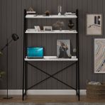 Asra Trend Metal Kitaplıklı Çalışma Masası - Beyaz - 90 x 170 x 50