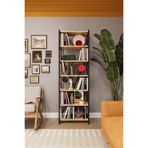 ASRA TREND METALK01 6 Raflı Metal Kitaplık – 55 cm Safir Meşe, Endüstriyel Modern Dekoratif Raf Ünitesi,%100 MDFLAM Kitaplık