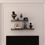 Asra Trend Modern 2'li Uçan Raf Çok Amaçlı Duvar Rafı Organizer %100 MDF Kitaplık Mutfak Banyo Rafı DRF03 - Ceviz