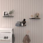 Asra Trend Modern 3'lü Uçan Raf Çok Amaçlı Duvar Rafı Organizer %100 MDF Kitaplık Mutfak Banyo Rafı DRF04 - Antrasit