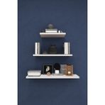 Asra Trend Modern 3'lü Uçan Raf Çok Amaçlı Duvar Rafı Organizer %100 Mdf Kitaplık Mutfak Banyo Rafı DRF05 - Beyaz