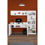 Asra Trend Modern Çalışma Masası Seti %100 MDF Bilgisayar Ders Ofis Masası Kitaplık ÇMT001 - Beyaz - 120 x 60 x 75