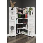 Asra Trend Modern Dönebilen Ayarlanabilir Raflı Ev Ofis Kitaplık %100 MDF Dekoratif Kütüphane Kitaplık DK01 - Beyaz
