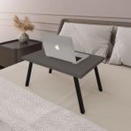 Asra Trend Modern Katlanır Laptop Yemek Çalışma Masası %100 MDF Çok Amaçlı Sehpa Masa - Antrasit - 50 x 22 x 35