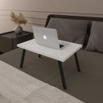 Asra Trend Modern Katlanır Laptop Yemek Çalışma Masası %100 MDF Çok Amaçlı Sehpa Masa - Retro Taş - 50 x 22 x 35