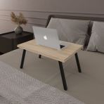 Asra Trend Modern Katlanır Laptop Yemek Çalışma Masası %100 MDF Çok Amaçlı Sehpa Masa - Sonoma - 50 x 22 x 35