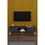 Asra Trend Modern TV Ünitesi %100 MDF Kapaklı Ahşap Ayaklı Televizyon Sehpası T28 - Antrasit