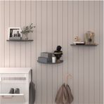 Asra Trend Oval Duvar Rafı DRF-04 %100 MDF 3'lü Dekoratif Organizer Kitaplık Antrasit
