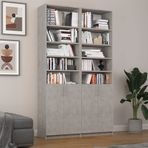 ASRA TREND Retro Gri K-45 Kapaklı Modern Kitaplık ve Ofis Raf Ünitesi%100 MDFLAM