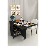 ASRA TREND Royal Mermer Desen MA-01 Katlanabilir Mutfak Adası Tekerlekli Açılır Yemek Masası Kapaklı Kiler Dolabı%100 MDFLAM Çok Amaçlı Alan Tasarruflu Mutfak Masası