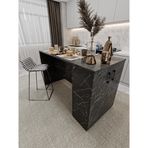ASRA TREND Royal Mermer Desen MA-04 Dolaplı Mutfak Adası 2 Kapaklı Depolama Alanlı Çok Amaçlı Bar Masası Yemek Masası%100 MDFLAM Modern Mutfak Hazırlık Tezgahı