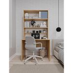 ASRA TREND Safir Meşe Desen ÇM-03 Entegre Kitaplıklı Çalışma Masası 100x60 cm Geniş Tabla 192 cm Yükseklik%100 MDFLAM Modern Ofis Öğrenci Masası