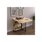ASRA TREND Safir Meşe Desen KM-31 Metal Ayaklı Katlanır Mutfak Masası 155 cm%100 MDFLAM