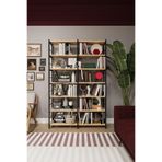 ASRA TREND Safir Meşe Desen METALK02 6 Raflı İkili Metal Kitaplık 110 cm Genişlik Endüstriyel Modern Kütüphane%100 MDFLAM Raf Ünitesi
