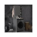 ASRA TREND Sonoma Desen BD-02 Çamaşır Makinesi Üstü Banyo Dolabı 65x190 cm Tek Kapaklı Yan Açık Raflı Askı Kancalı%100 MDFLAM Banyo Düzenleyici
