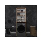 ASRA TREND Sonoma Desen BD-04 Çamaşır Makinesi Üstü Banyo Dolabı 65x190 cm 4 Katlı Açık Raflı Düzenleyici%100 MDFLAM Modern Banyo Raf Ünitesi