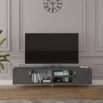 Asra Trend Tv Ünitesi T-12 %100 MDF 180 cm Tv Sehpası Dolaplı Raflı Koyu Gri