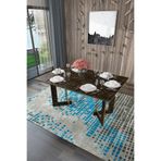 ASRA TREND YM-02 Siyah Taş Yemek Masası 135x90 cm – Geometrik Ayak Tasarımı,%100 MDFLAM, 6-8 Kişilik Modern Salon & Mutfak Masası