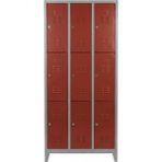 Asram Metal 9 Gözlü Ekonomik Soyunma Dolabı Kırmızı 97X37X198