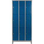 Asram Metal 9 Gözlü Ekonomik Soyunma Dolabı Mavi 97X37X198