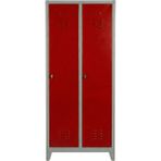 Asram Metal Standart 2 Kapaklı Soyunma Dolabı Kırmızı 80X40X185