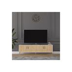 Asratrend Asra Trend MDF Beyaz/Safir Meşe TV Ünitesi - 160 cm, Şık ve Modern Tasarım TV Sehpası, T-02 Beyaz - Safir Meşe