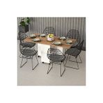 Asratrend Asra Trend MDF Katlanır Mutfak Yemek Çalışma Masası, Beyaz-Petra, 155×75×70 cm, KM-11 Ceviz