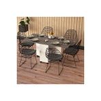Asratrend Asra Trend MDF Katlanır Mutfak Yemek Çalışma Masası, Beyaz-Retro Gri, 155×75×70 cm, KM-14