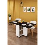 Asratrend Asra Trend MDF Katlanır Mutfak Yemek Çalışma Masası, Beyaz-Royal Mermer, 155×75×70 cm, KM-15
