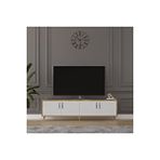 Asratrend Asra Trend MDF Petra/Beyaz TV Ünitesi - 160 cm, Şık ve Modern Tasarım TV Sehpası, T-03 Beyaz - Petra