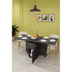 Asratrend Lüks Katlanır Mutfak Yemek Masası %100 MDF Pratik Çekmece+Dolaplı Çalışma Masası KM28 Antrasit