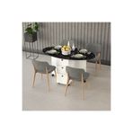 asratrend Lüks Katlanır Mutfak Yemek Masası %100 MDF Pratik Çekmeceli Çalışma Masası KM07