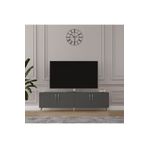 asratrend Modern TV Ünitesi %100 MDF 4 Kapaklı Ahşap Ayaklı Televizyon Sehpası T-04