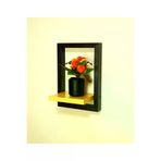 assa spor HOME-002-SİYAH-SMALL Çerçeve Ahşap Duvar Rafı Home-002 Small 20X30 Cm